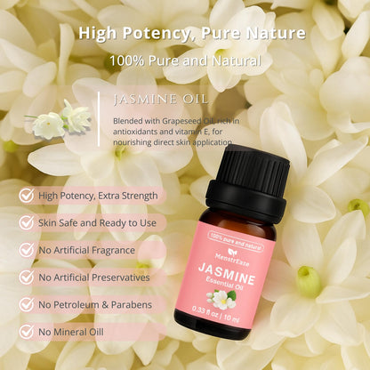 Skin Safe Jasmine Essential Oil – 100% Pure & Natural, 10ml (Therapeutic Grade) for Diffusers
