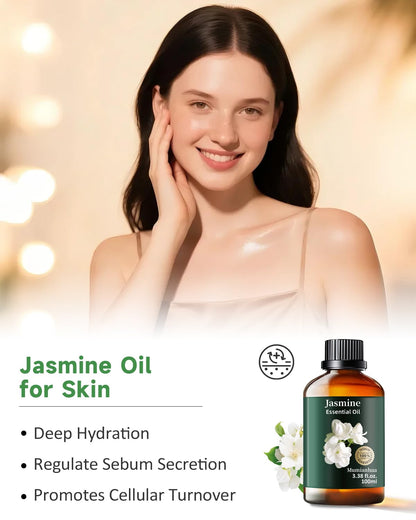 Pure Jasmine Essential Oil for Bedtime – Diffuser & Pillow Mist | Mumianhua 3.38 Fl Oz