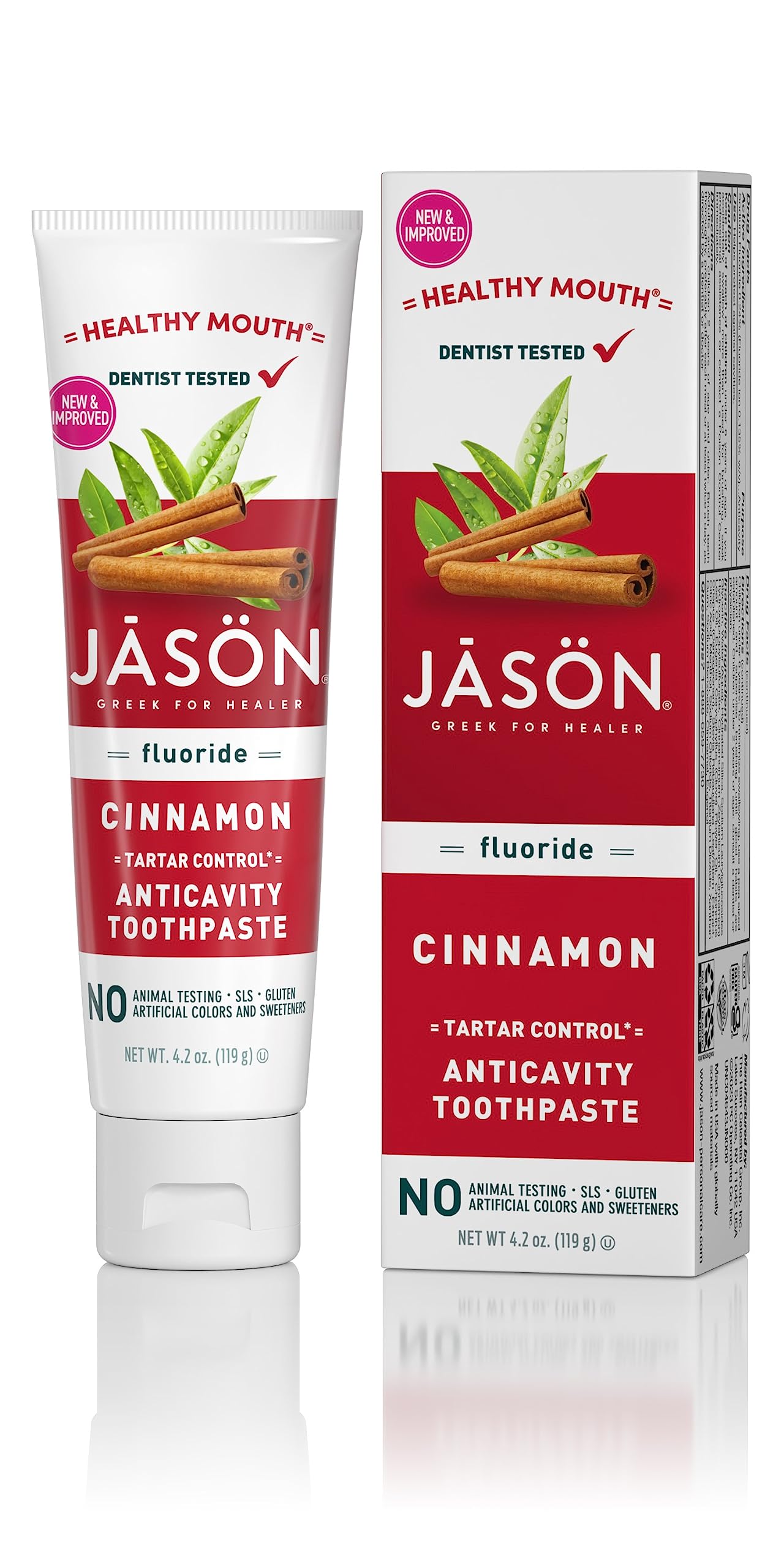 Jason Healthy Mouth Toothpaste with Fluoride 4.2 oz - Natural Dental Care