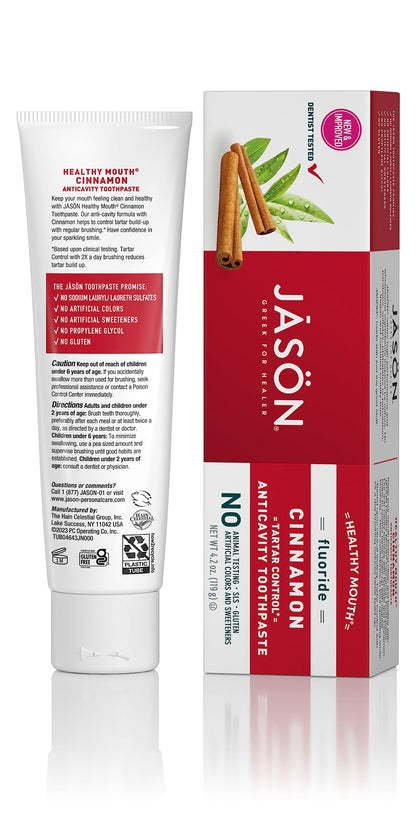 Jason Healthy Mouth Toothpaste with Fluoride 4.2 oz - Natural Dental Care