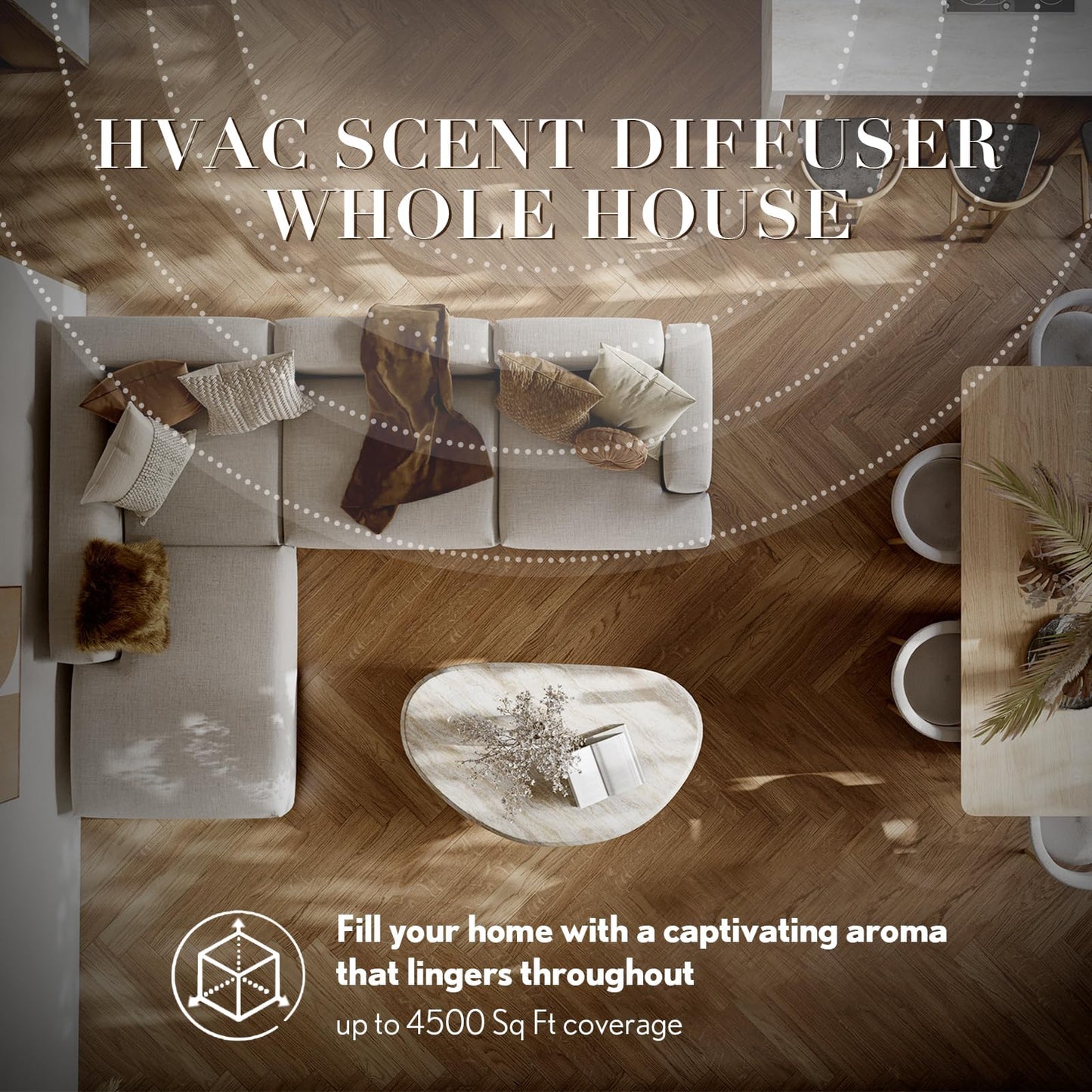 JCLOUD Smart Scent Air Machine 1000ML | 4500 Sq Ft Hotel Scent Diffuser – Waterless Cold Air Diffuser, White