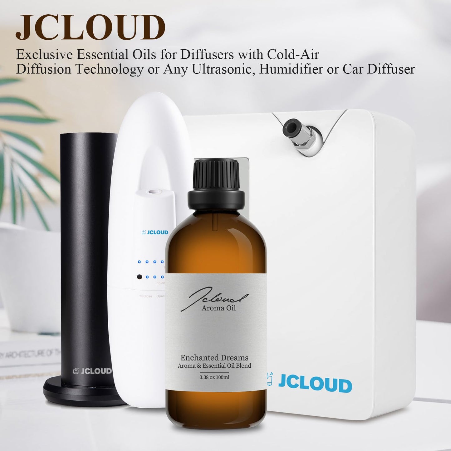 JCLOUD Enchanted Dreams Essential Oil | Hotel Scent Diffuser Oil with Bergamot, Rose, Jasmine and Vanilla (100mL)