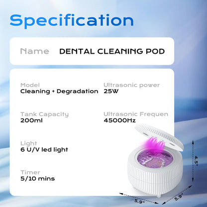 Ultrasonic Retainer Cleaner Machine – 45kHz 25W, 200ml Portable