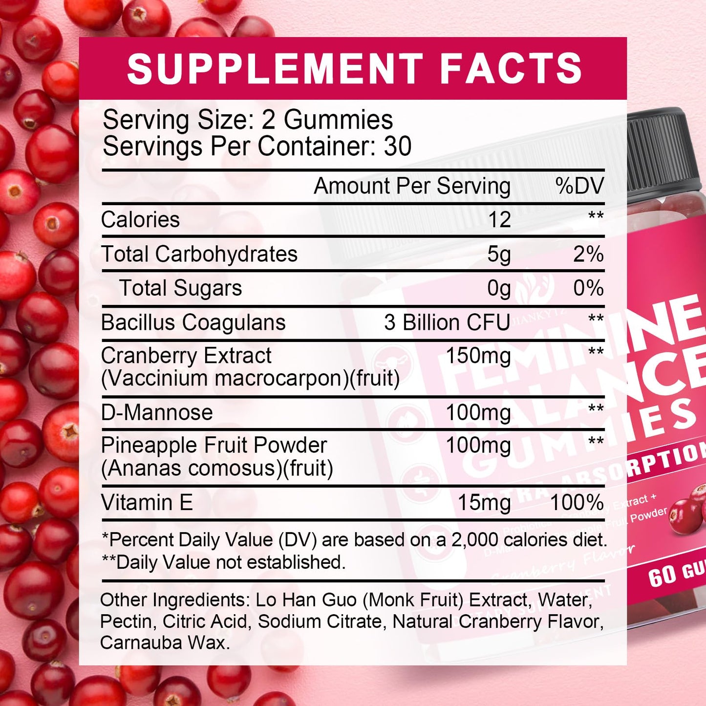JIANKYTZ Feminine Balance Gummies for Women - Vaginal Health & Digestive Support