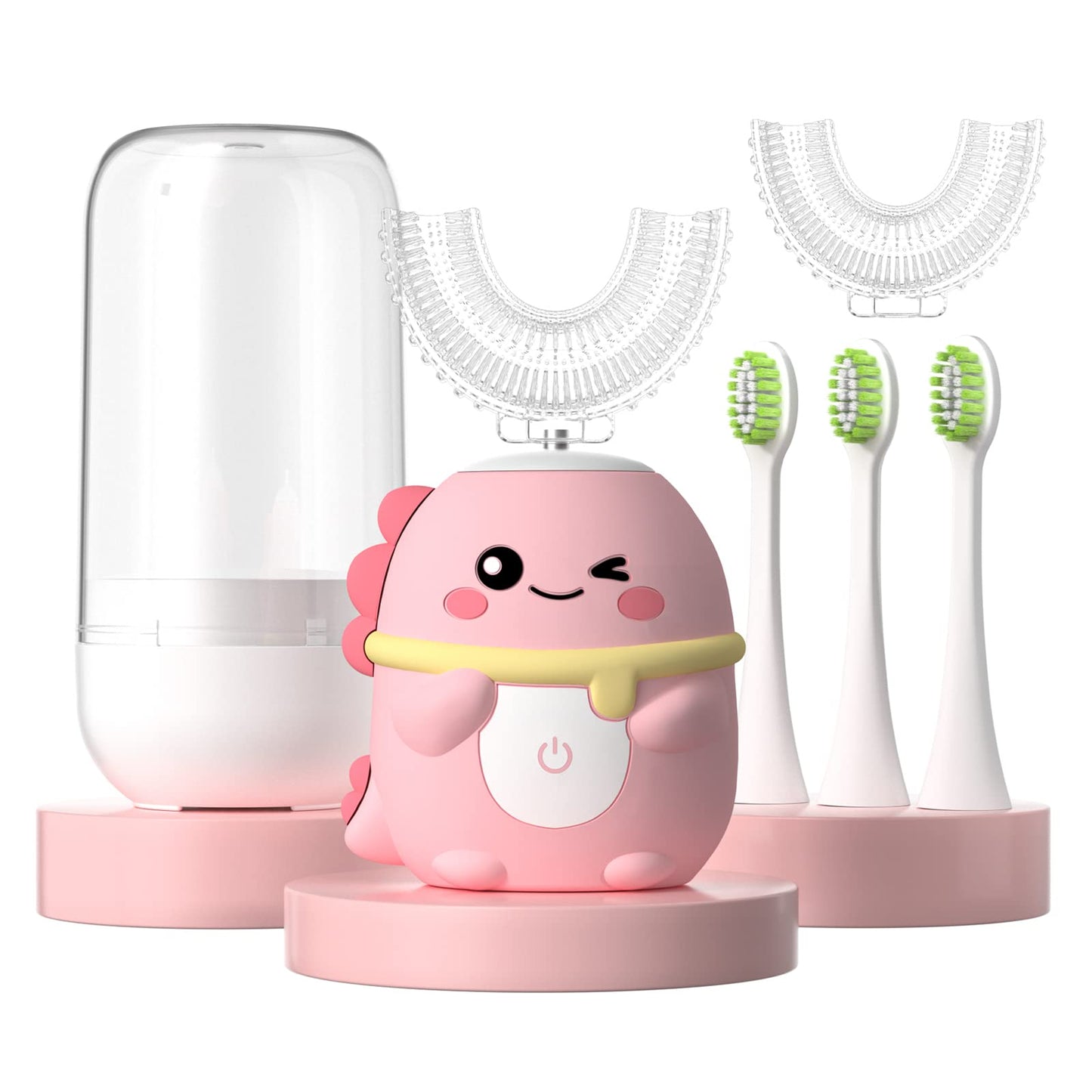 JIANLEJIA Kids Electric Toothbrush - U-Shaped Toddler Sonic, 360° Clean
