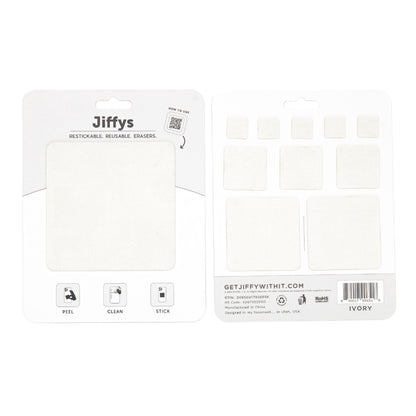 Jiffys Restickable Cleaning Pads – Reusable & Washable Multi-Surface Cleaner for Home & Kitchen, Ivory