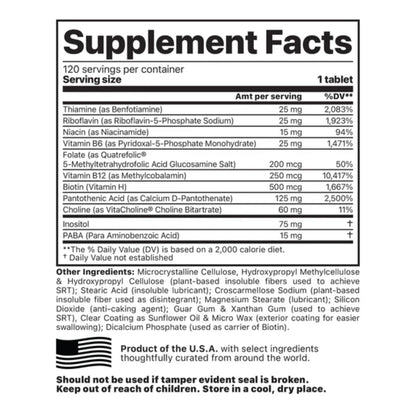 Jigsaw Health Activated B w/SRT | Supports Nervous System & Energy | 120 Tablets