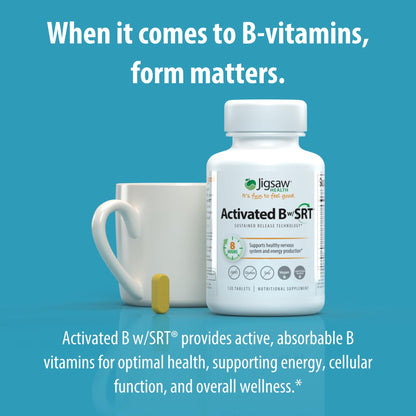 Jigsaw Health Activated B w/SRT | Supports Nervous System & Energy | 120 Tablets