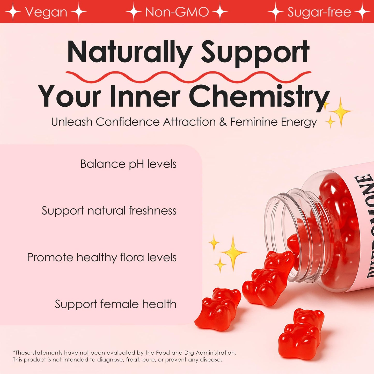 JINMAO Pheromone Gummies for Women – Inner Balance & Confidence | Vegan, Gluten-Free, 60 Gummies