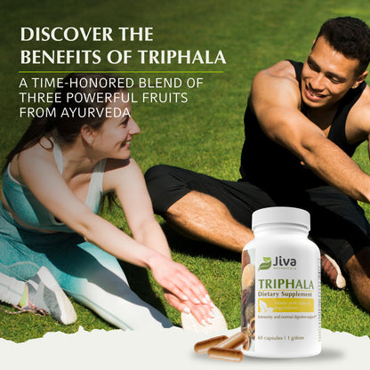 Jiva Botanicals Triphala Supplement – Digestive Health & Immune Support | 60 Capsules