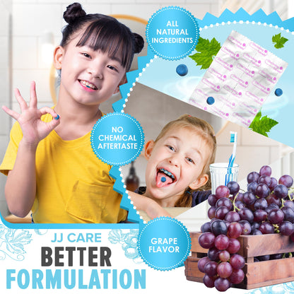 JJ Care Disclosing Tablets – 102 Count, Grape Flavor for Kids