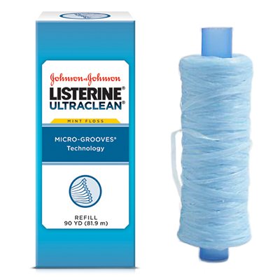 JJO Listerine Ultra Clean Floss 90 yd Spool – No Dispenser | Mint