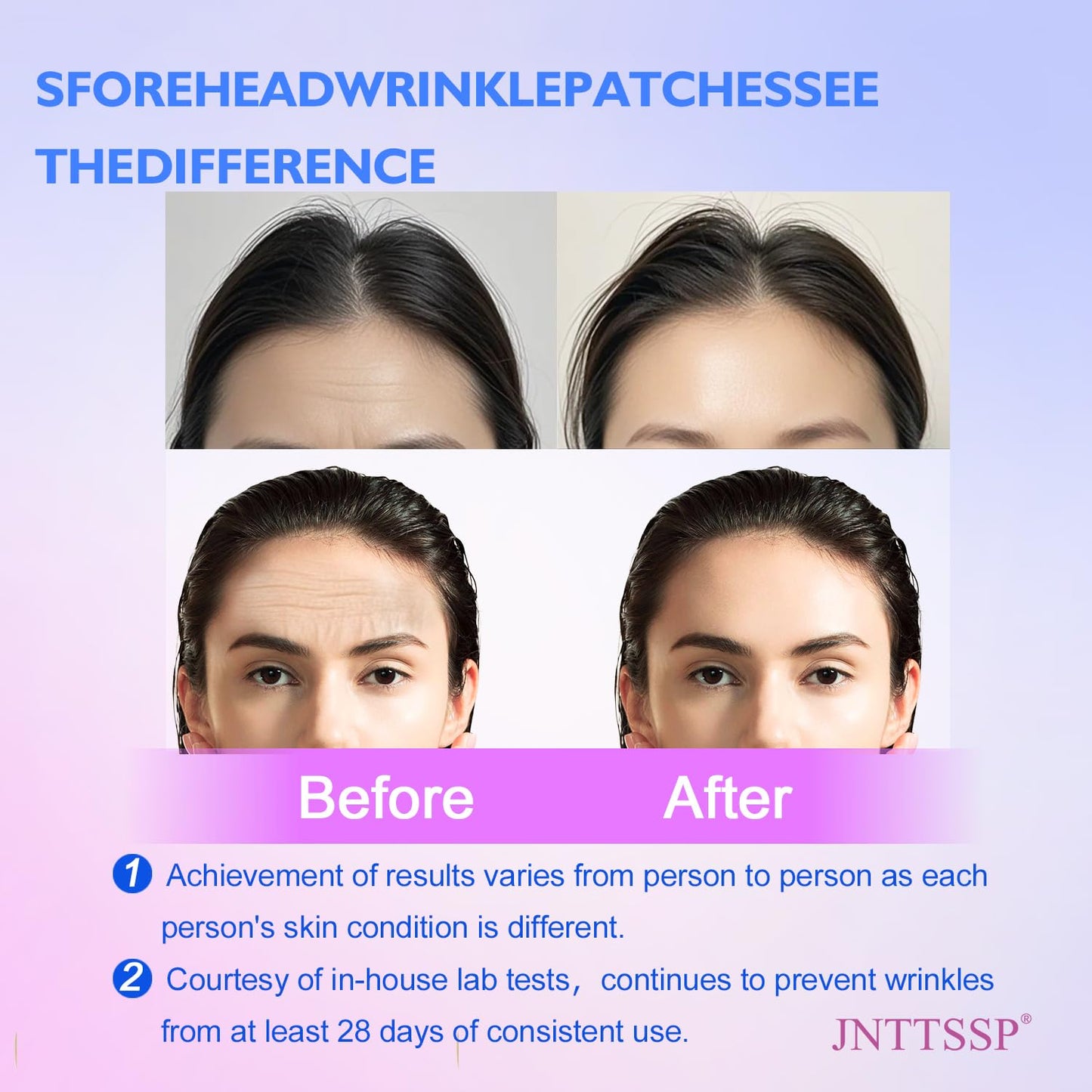 JNTTSSP Forehead Wrinkle Patches - Collagen & Vitamin E Patches (12 Packs)