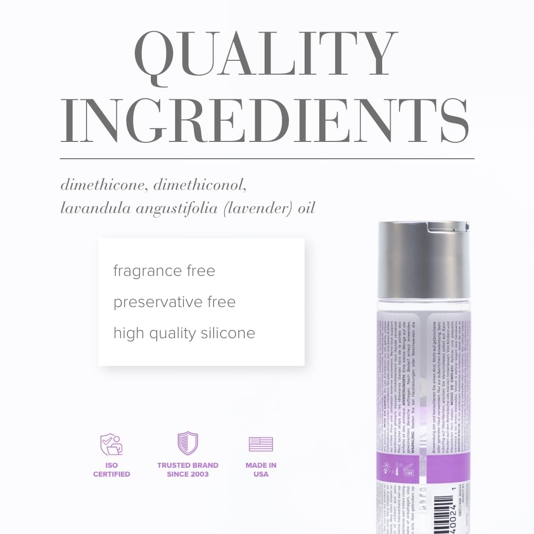 JO Lavender Silicone Massage Oil – Fragrance Free Long Lasting Personal Lube & Massage Glide – 4 fl oz