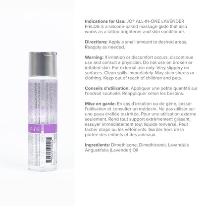 JO Lavender Silicone Massage Oil – Fragrance Free Long Lasting Personal Lube & Massage Glide – 4 fl oz