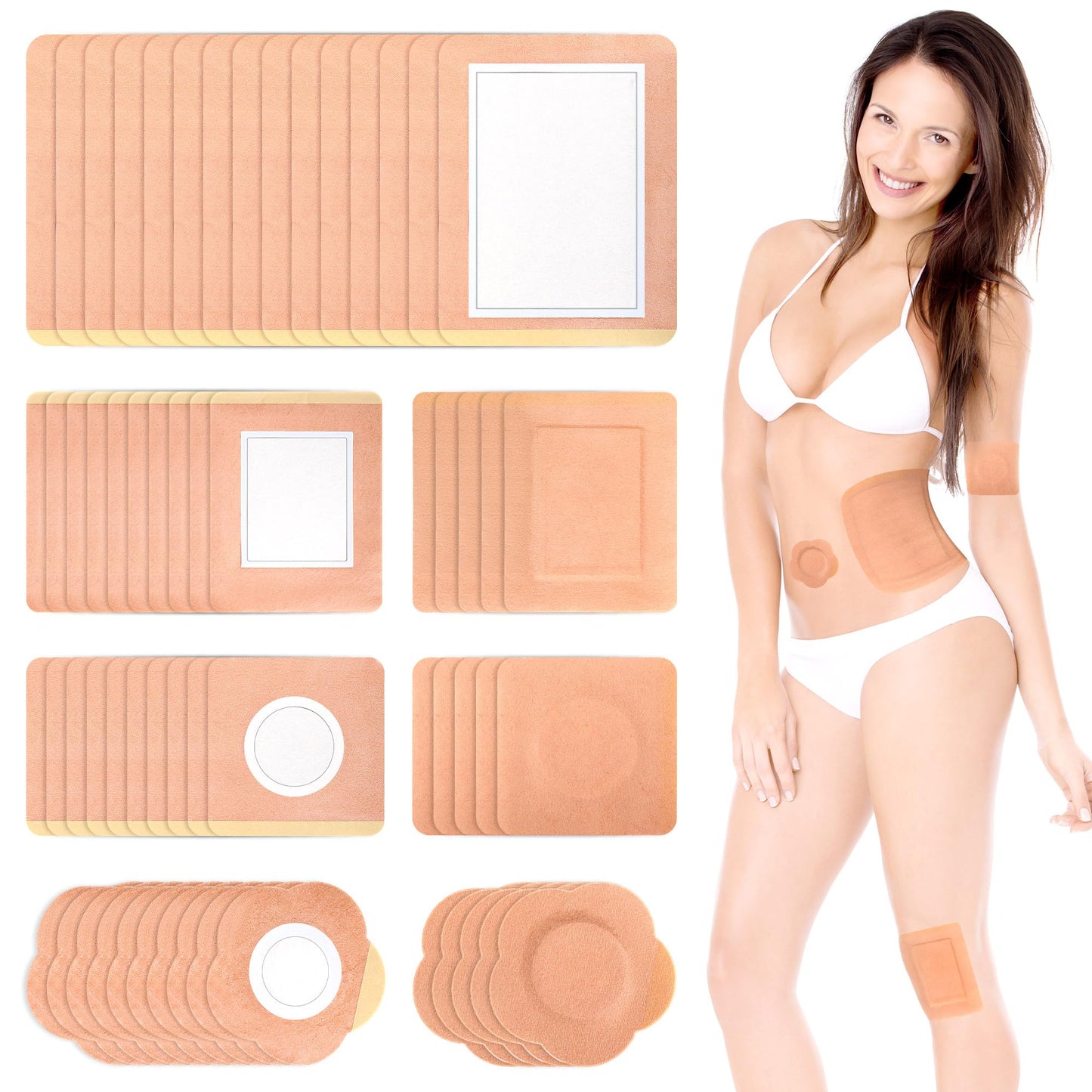 Joceiae 60 Pcs Castor Oil Patches – Self-Adhesive Castor Oil Pack Wraps (Leak-Proof, Portable, No Wash)