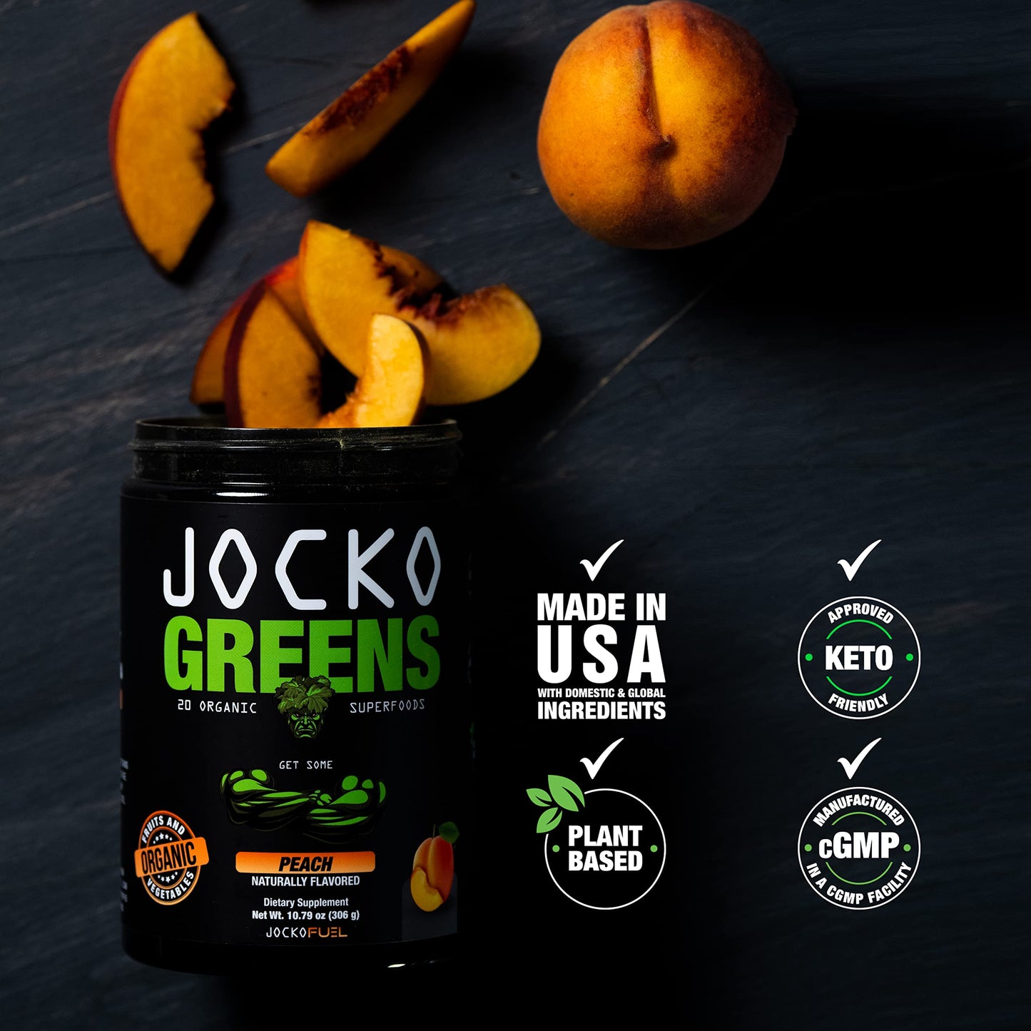 Jocko Fuel Daily Greens Powder – Organic Greens Superfood for Digestion and Immune Support | 30 Servings