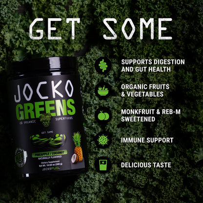 Jocko Fuel Daily Greens Powder – Premium Organic Greens with Probiotics (30 Servings)