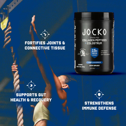 Jocko Fuel Collagen Powder with Colostrum – 15g Collagen + 2g Colostrum | Gut, Joint & Immune Support (30 Servings)