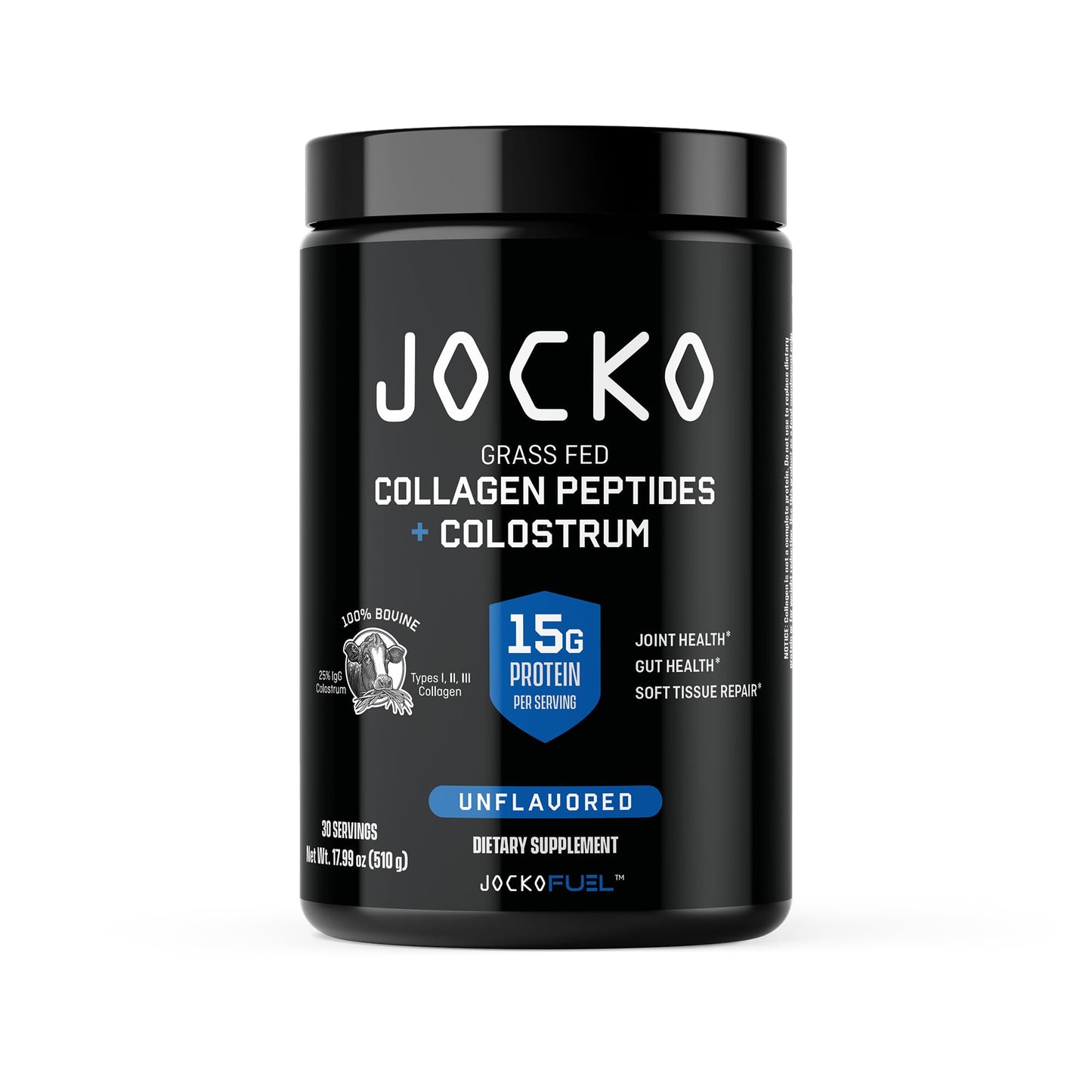 Jocko Fuel Collagen Powder with Colostrum – 15g Collagen + 2g Colostrum | Gut, Joint & Immune Support (30 Servings)