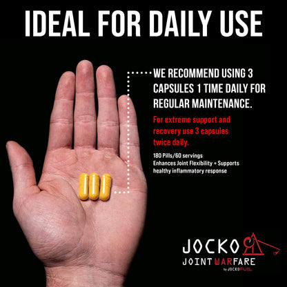 Jocko Fuel Joint Support Supplement - Glucosamine MSM, Turmeric & Boswellia, 180 Capsules