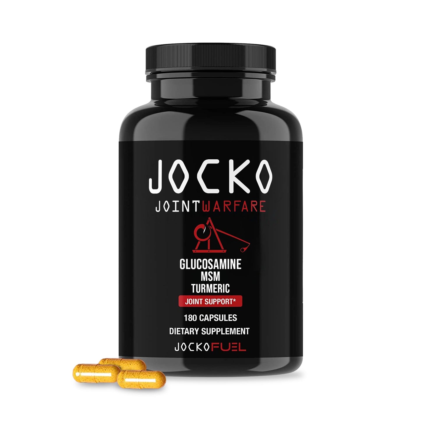 Jocko Fuel Joint Support Supplement - Glucosamine MSM, Turmeric & Boswellia, 180 Capsules