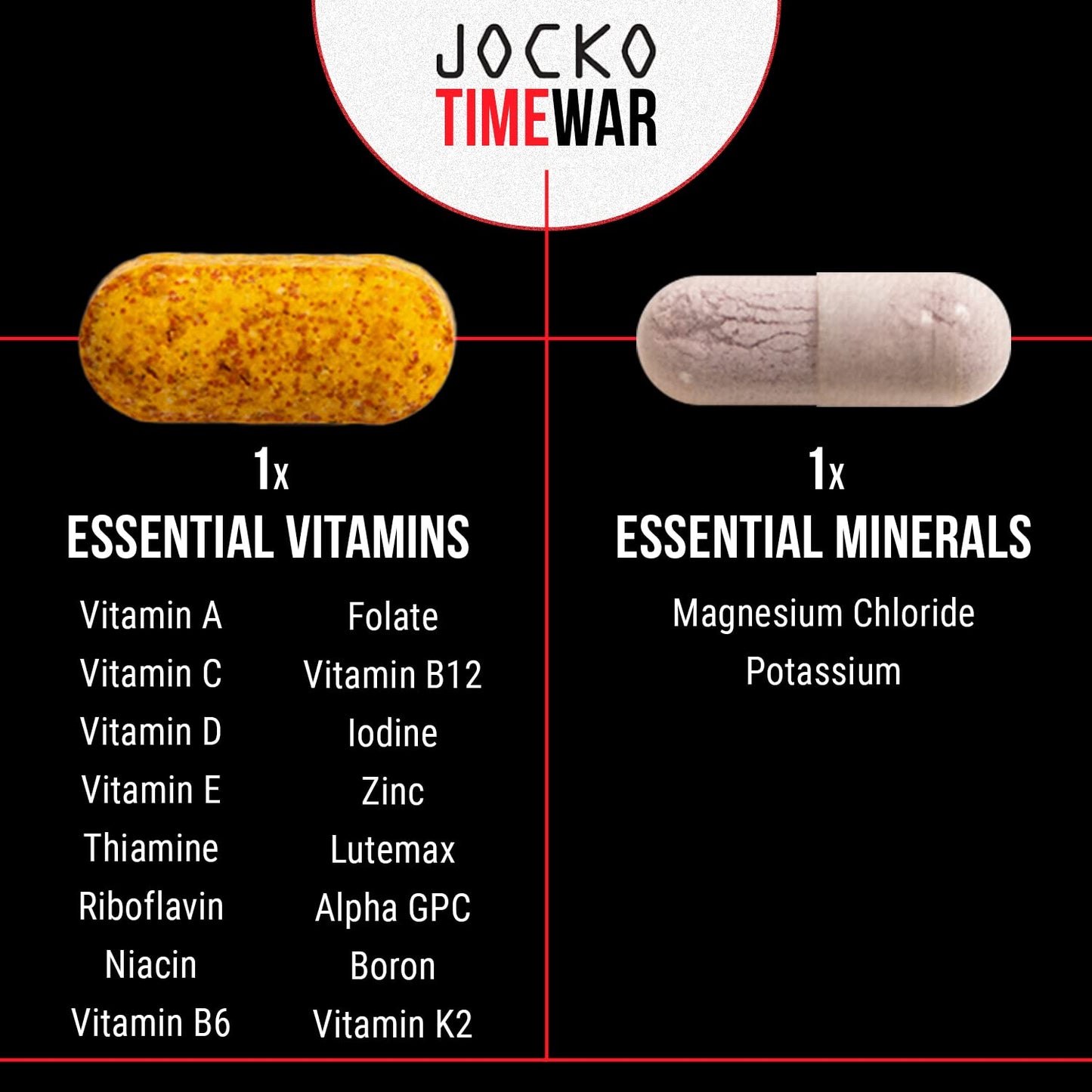 Jocko Fuel TIME WAR Multivitamin – NAD Support for Healthy Aging & Energy
