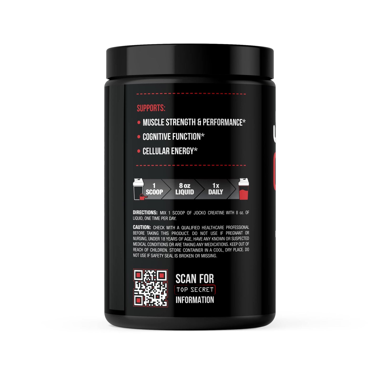 Jocko Fuel Creatine Monohydrate Powder – 90 Servings, 16 oz Jar, Unflavored