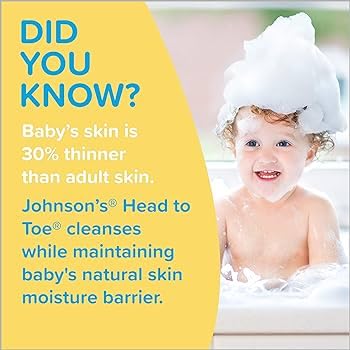 Johnson's Top-to-Toe Baby Wash and Shampoo 4-Pack - 100mL Travel Size, Tear-Free, Paraben/Sulfate/Dye Free
