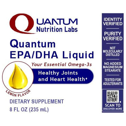 Quantum Nutrition Labs EPA/DHA Liquid - Omega-3 Fish Oil for Adults | Joint, Heart & Brain Health - 8 oz Bottle