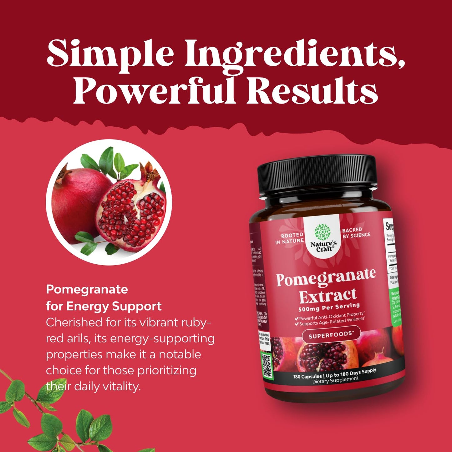 Advanced Pomegranate Supplement – Heart Health & Joint Support (180ct) | Reds Superfood