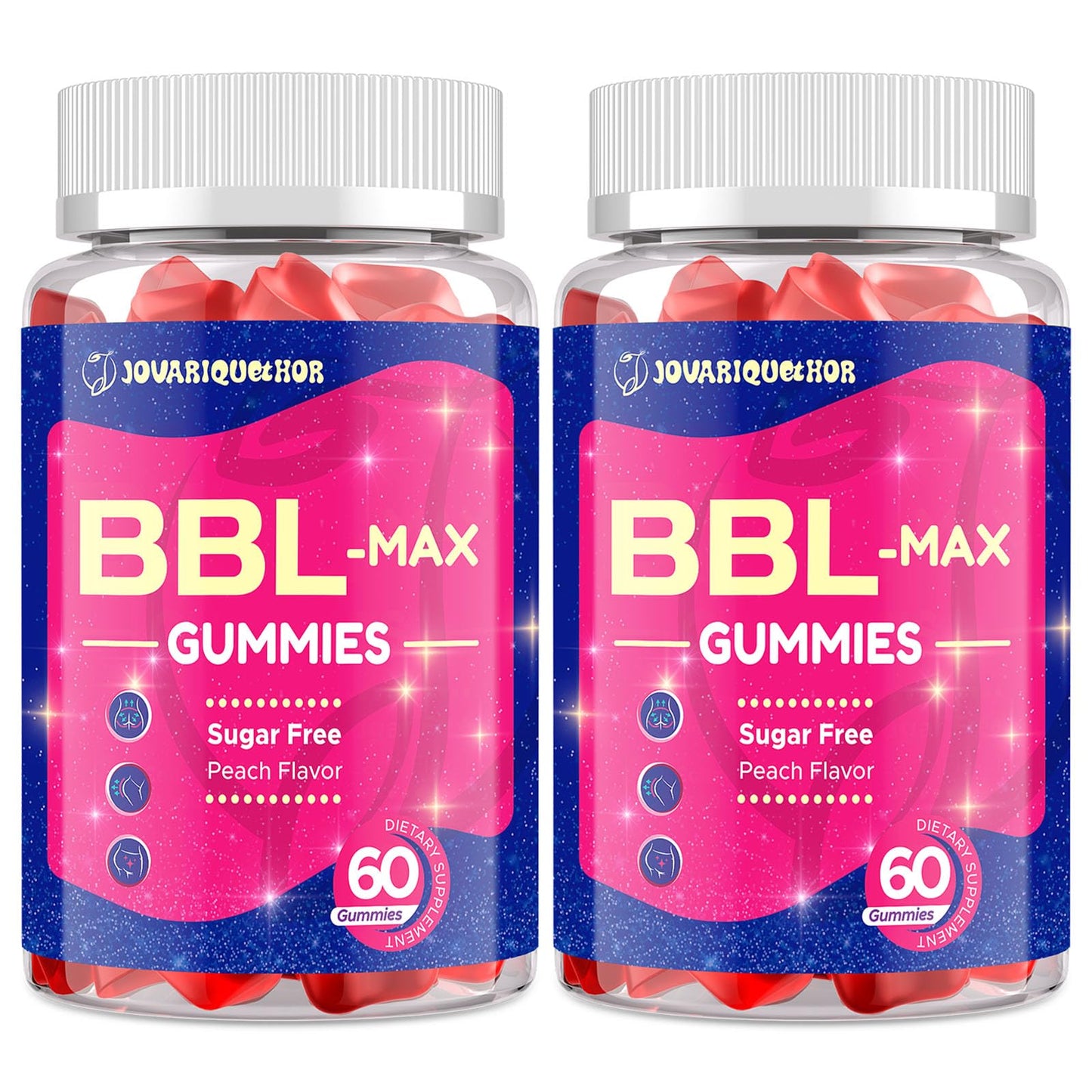 Jovariquethor Booty Gummies for Women – Peach Flavor, Multivitamin & Herbal Blend (120 Count)