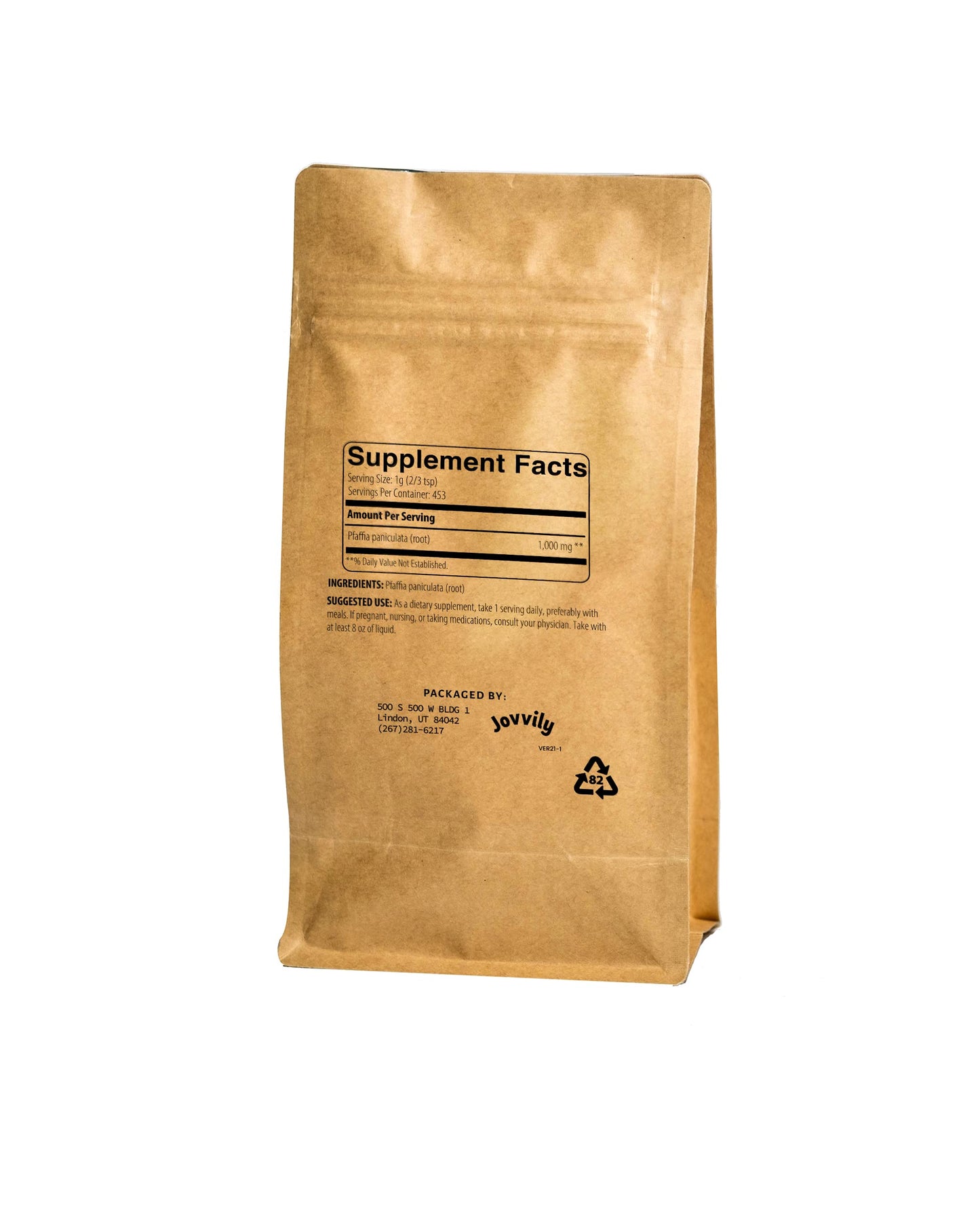 Jovvily Suma Root - 1lb - Adaptogen - Traditional Herbal Supplement - Brazilian Ginseng