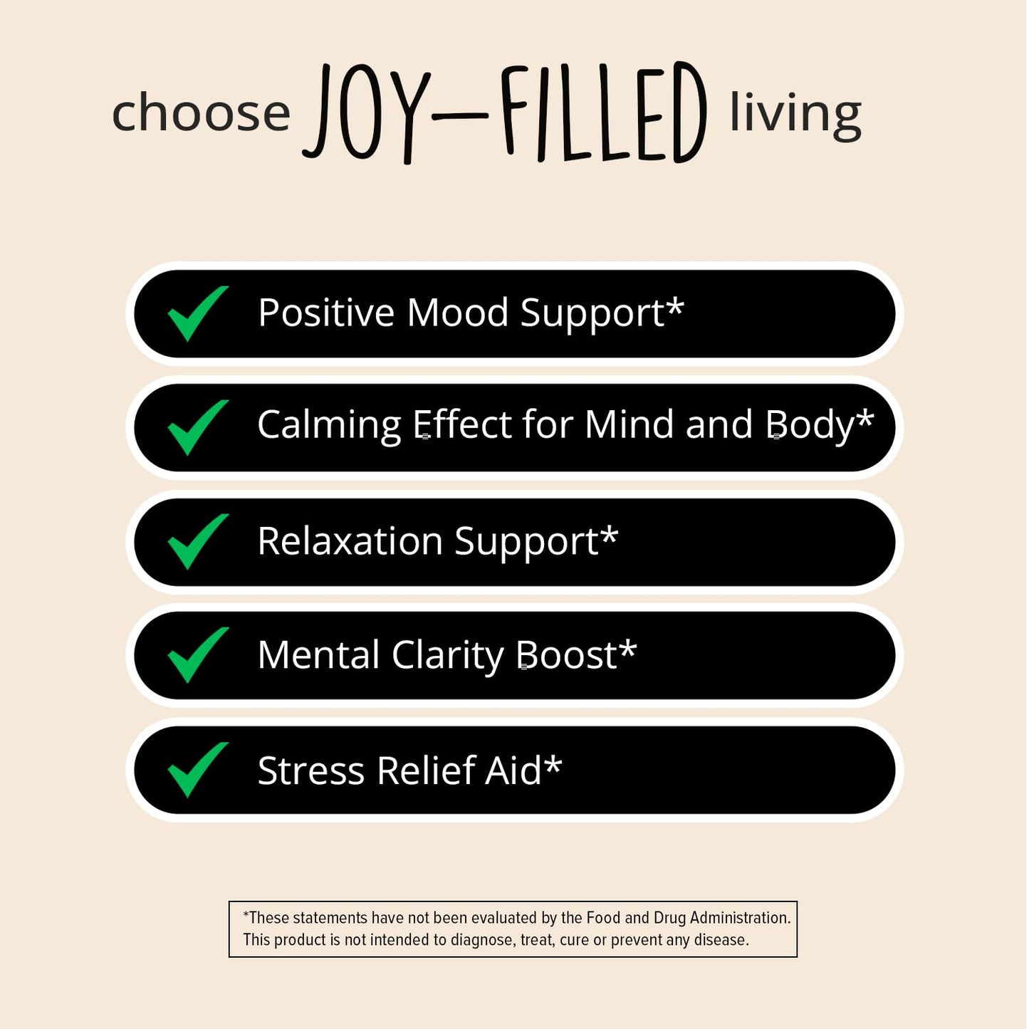 Joy-Filled Mood Support Supplement — 7-Herb Complex w/St. John's Wort (120 Ct) | Plant-Based Mood & Stress Support | Happy Healthy Hippie