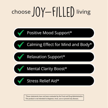 Joy-Filled Mood Support Supplement — 7-Herb Complex w/St. John's Wort (120 Ct) | Plant-Based Mood & Stress Support | Happy Healthy Hippie