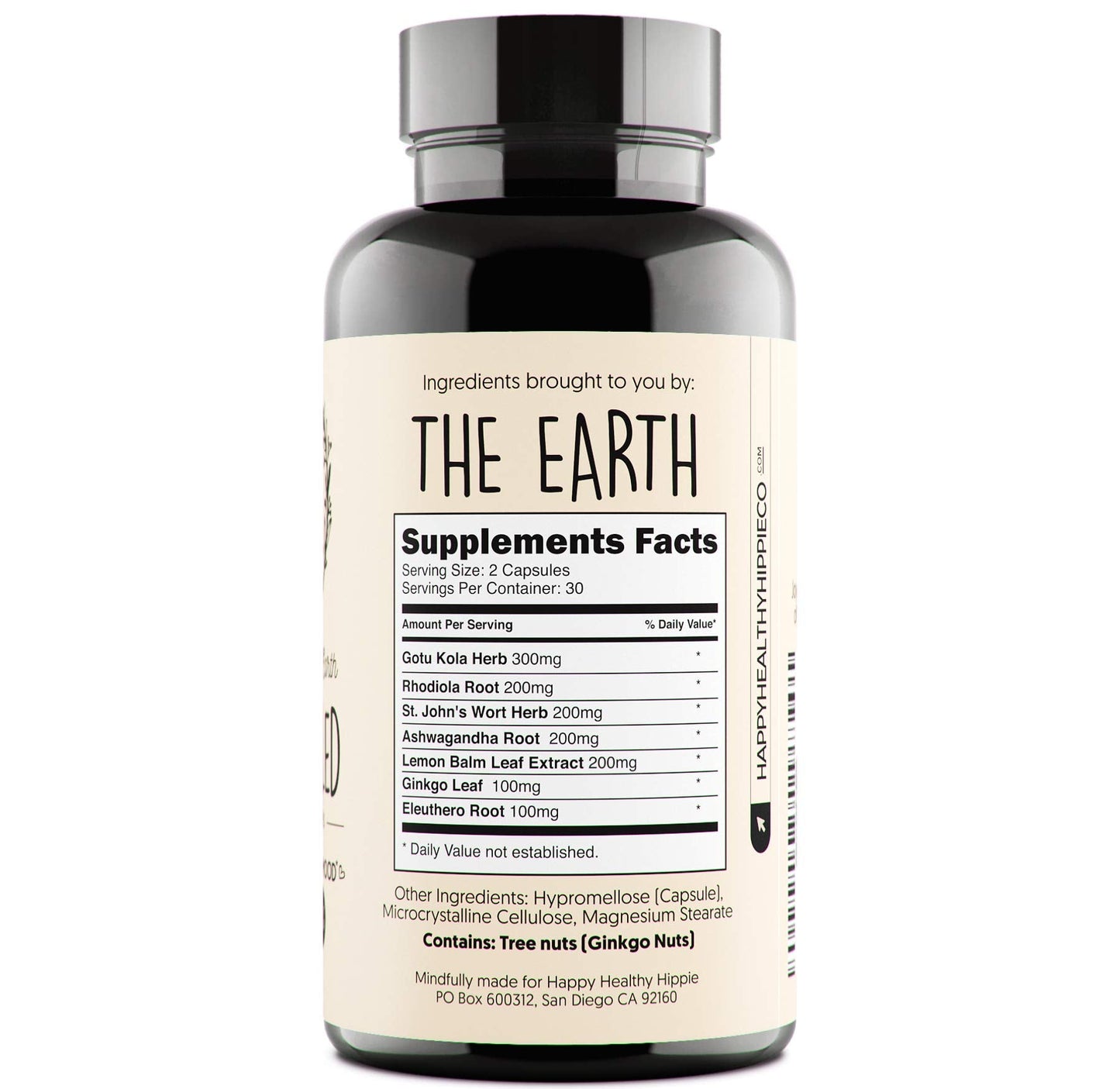 Joy-Filled Mood Support Supplement — 7-Herb Complex w/St. John's Wort (120 Ct) | Plant-Based Mood & Stress Support | Happy Healthy Hippie