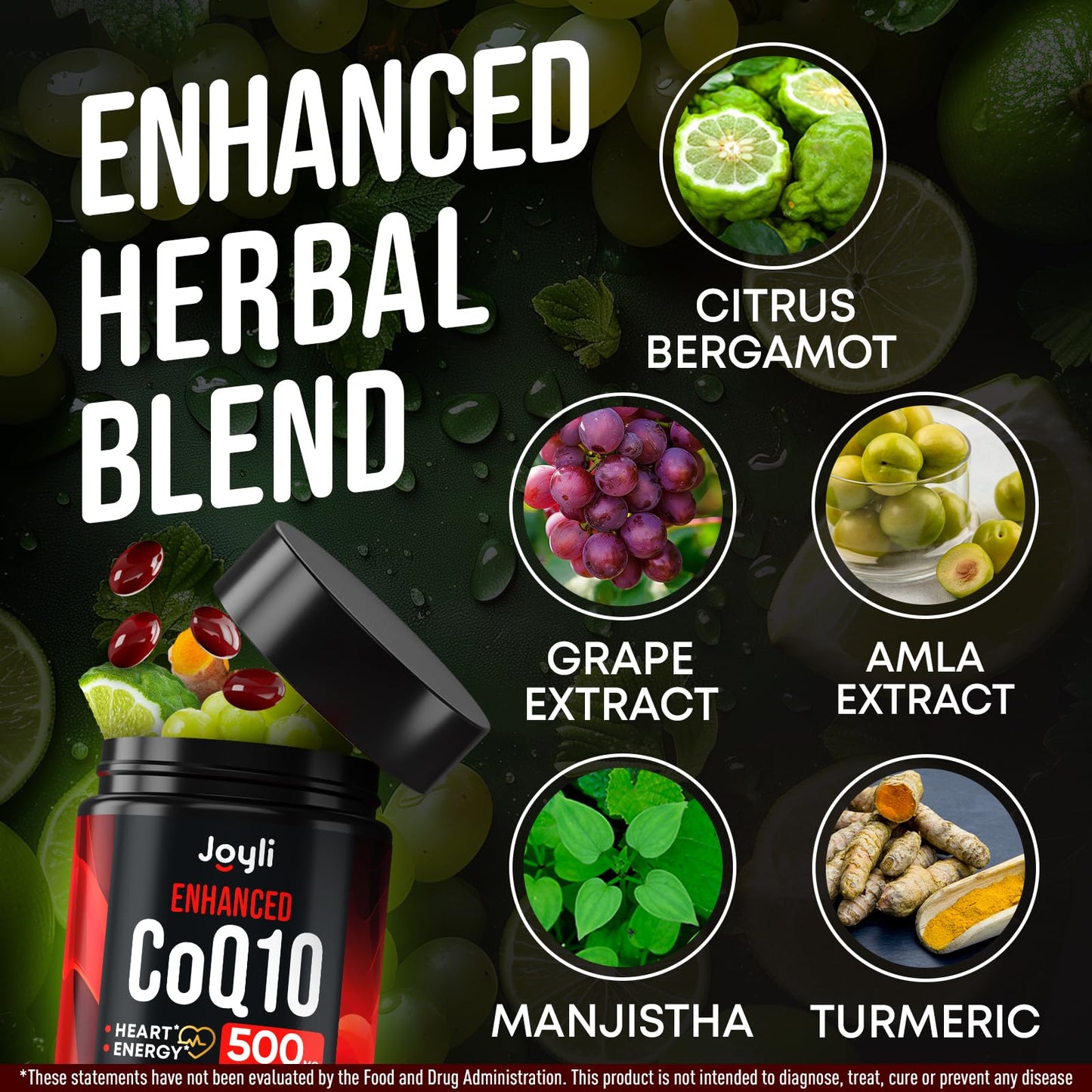 JOYLI Nutrition 2 Pack CoQ10 500mg - High Absorption CoQ10 for Energy & Vitality | 240 Softgels