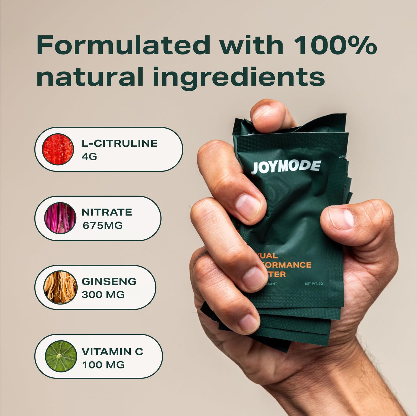JOYMODE Performance Booster: Arginine Nitrate, L-Citrulline & Ginseng for Nitric Oxide