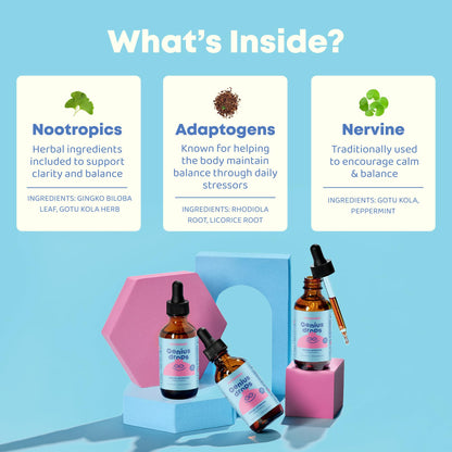 JoySpring Genius Drops - Organic Focus Drops for Kids | Clinically Studied Focus Support | 120 Servings