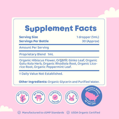 JoySpring Genius Drops - Organic Focus Drops for Kids | Clinically Studied Focus Support | 120 Servings