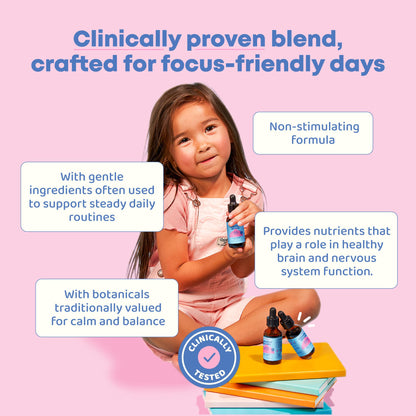 JoySpring Genius Drops - Organic Focus Drops for Kids | Clinically Studied Focus Support | 120 Servings