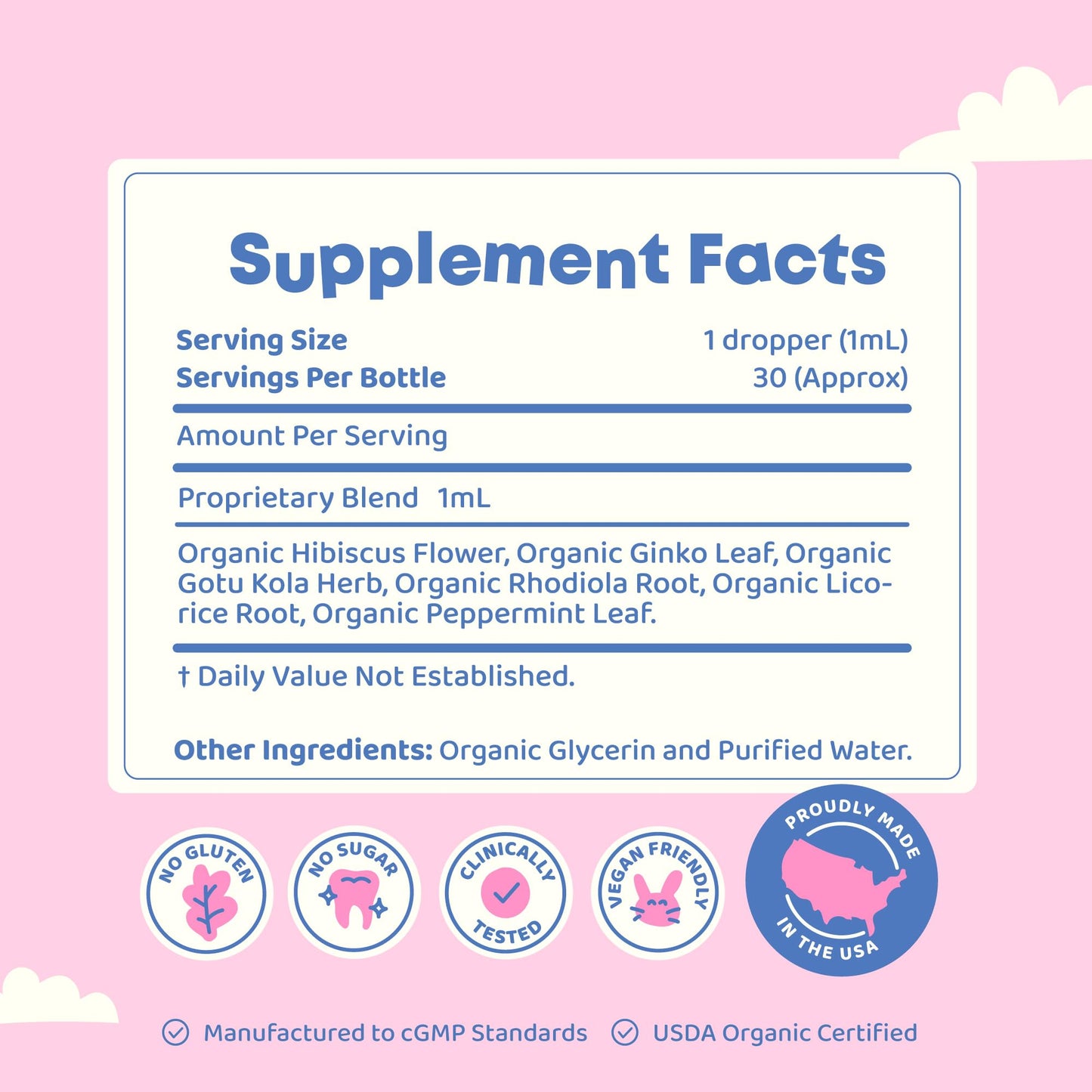 JoySpring Genius Drops for Kids – Clinically Proven Focus Supplement (1 fl oz, 30 Servings)