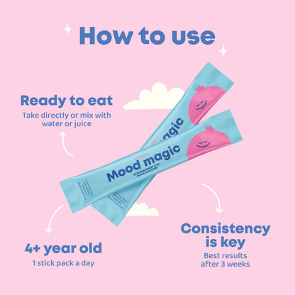 JoySpring Mood Magic for Kids – Natural Mood Support Pixie Sticks with Saffron, Magnesium & Vitamin D3 | Sugar-Free