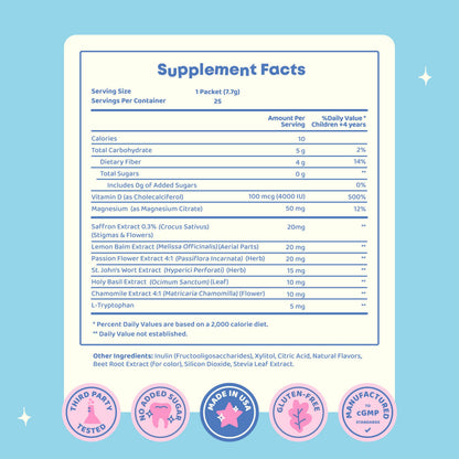 JoySpring Mood Magic for Kids – Natural Mood Support Pixie Sticks with Saffron, Magnesium & Vitamin D3 | Sugar-Free