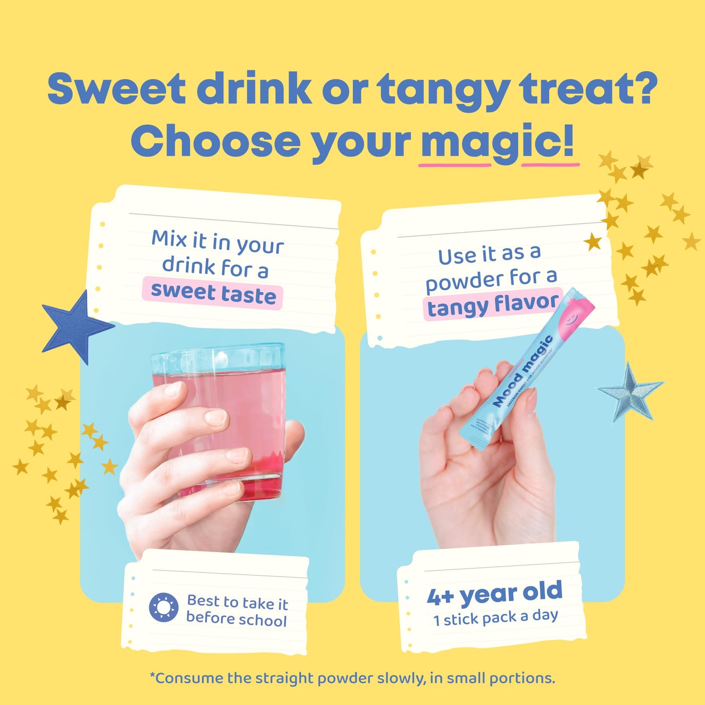 JoySpring Mood Magic for Kids – Natural Mood Support Pixie Sticks with Saffron, Magnesium & Vitamin D3 | Sugar-Free