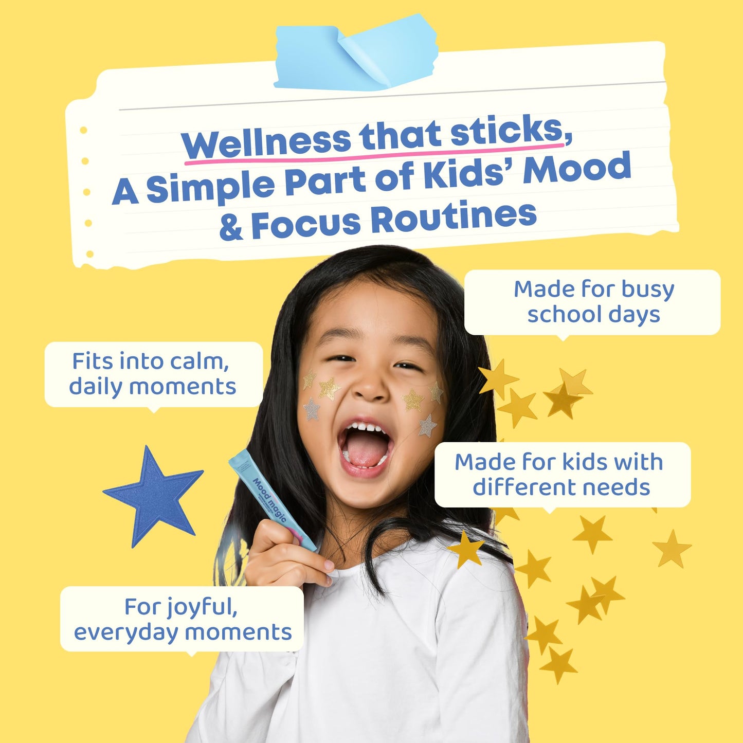 JoySpring Mood Magic for Kids – Natural Mood Support Pixie Sticks with Saffron, Magnesium & Vitamin D3 | Sugar-Free