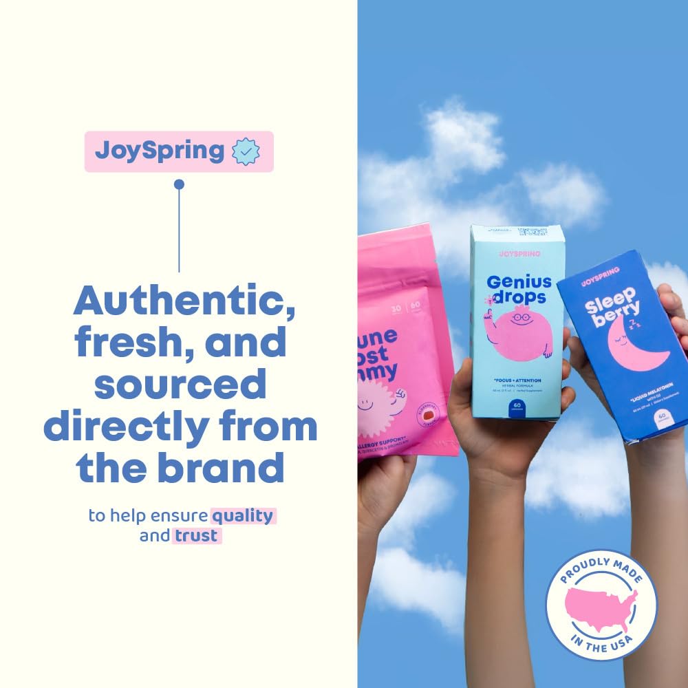 JoySpring Mood Magic for Kids – Natural Mood Support Pixie Sticks with Saffron, Magnesium & Vitamin D3 | Sugar-Free