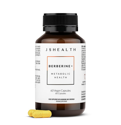 JSHealth Berberine+ Formula – Berberine Supplement for Metabolic Health | Vegan, Gluten-Free, Non-GMO (60 Tablets)