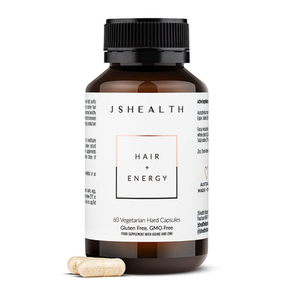 JSHealth Hair Formula – Vitamins for Hair Growth & Energy with Zinc & Iodine | Hair Loss Supplement for Men & Women (60 Capsules)