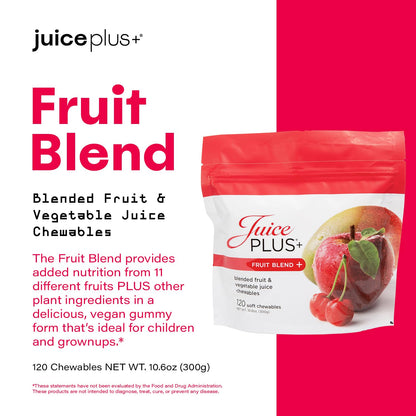 Juice Plus+ Fruit Blend Soft Chews – 11 Fruits & Plant Ingredients (Vegan Gummies, 120)